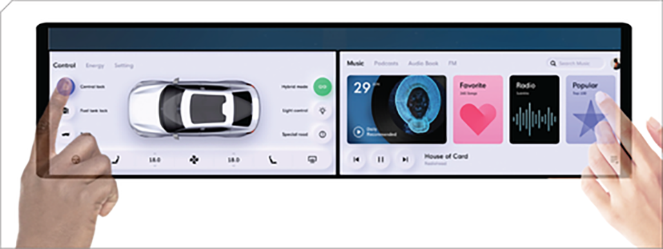 汽车显示器和智能表面触摸HMI