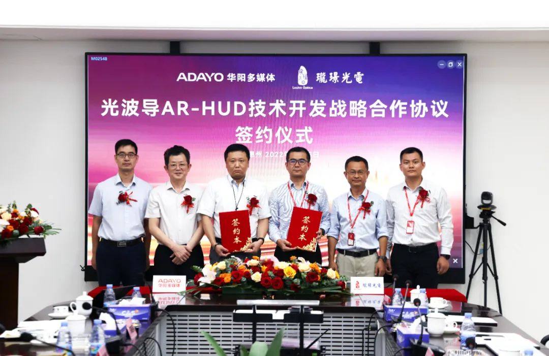 珑璟光电与华阳多媒体签署光波导AR-HUD技术开发战略合作协议