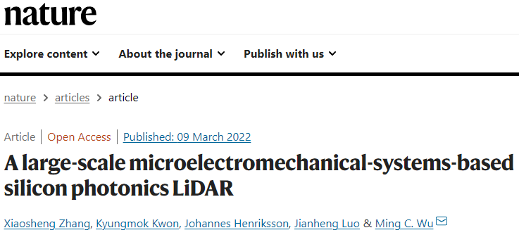 激光雷达最新Nature