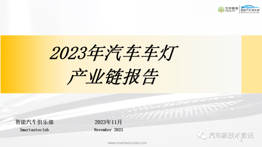 2023年车灯产业链报告资料征集中