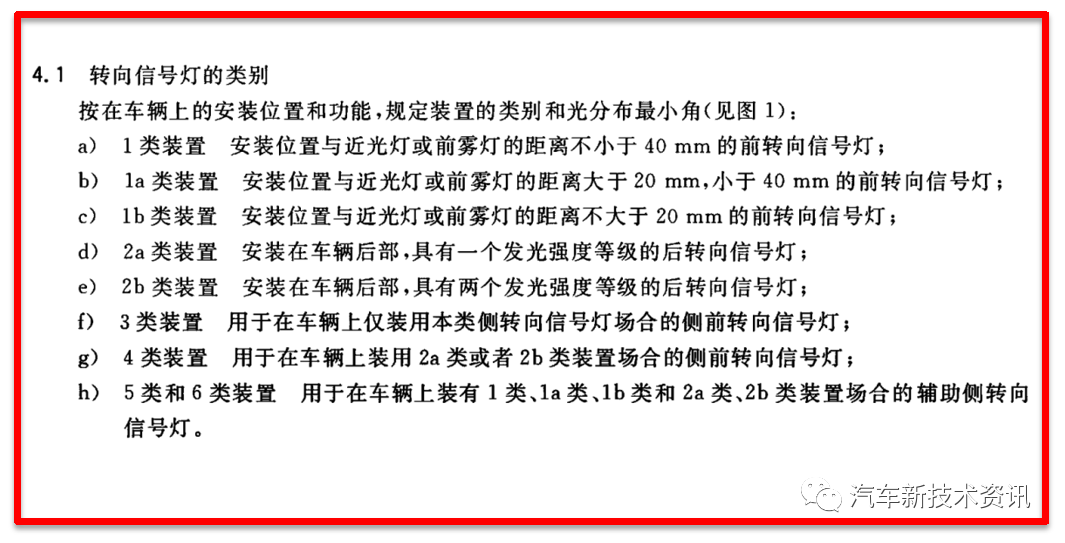 汽车信号灯新旧法规变化详解：转向灯篇