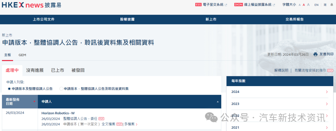 Horizon, a leading smart driving technology company, submitted a prospectus to the Hong Kong Stock Exchange