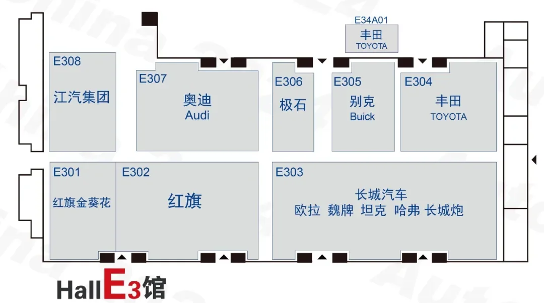 Big release: The booth distribution map of the 2024 Beijing International Auto Show is released. Welcome to join the on-site audience communication group