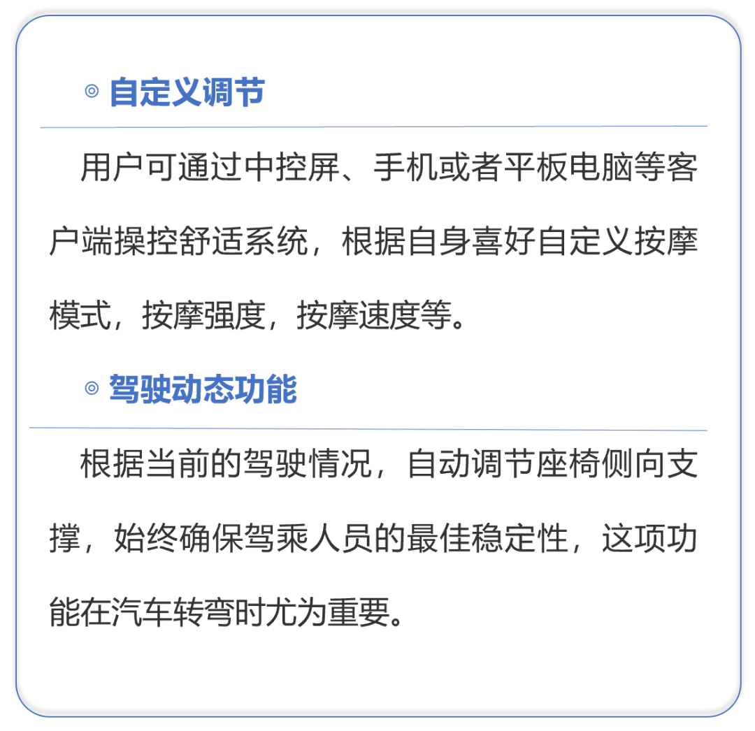 汽车“智能座舱—座椅舒适系统”带来的驾驶新体验