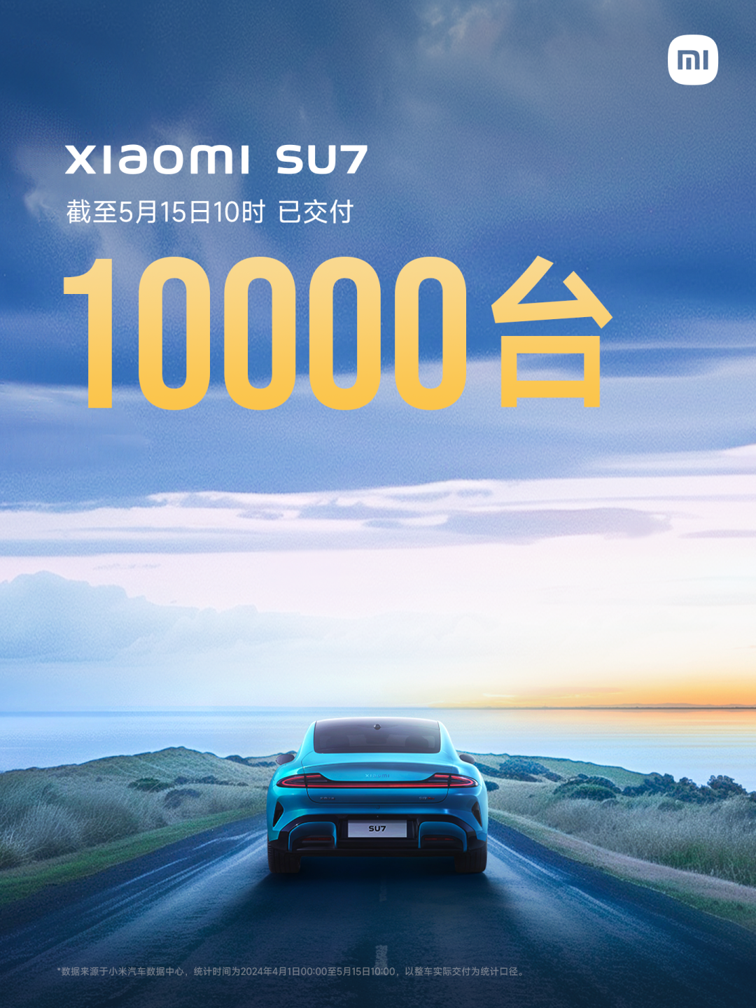 Xiaomi Auto: Completed the delivery of the 10,000th Xiaomi SU7 in 43 days