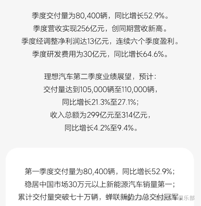 “蔚小理”一季度报发布：三家均现金流充裕，业绩稳步增长并积极投入研发