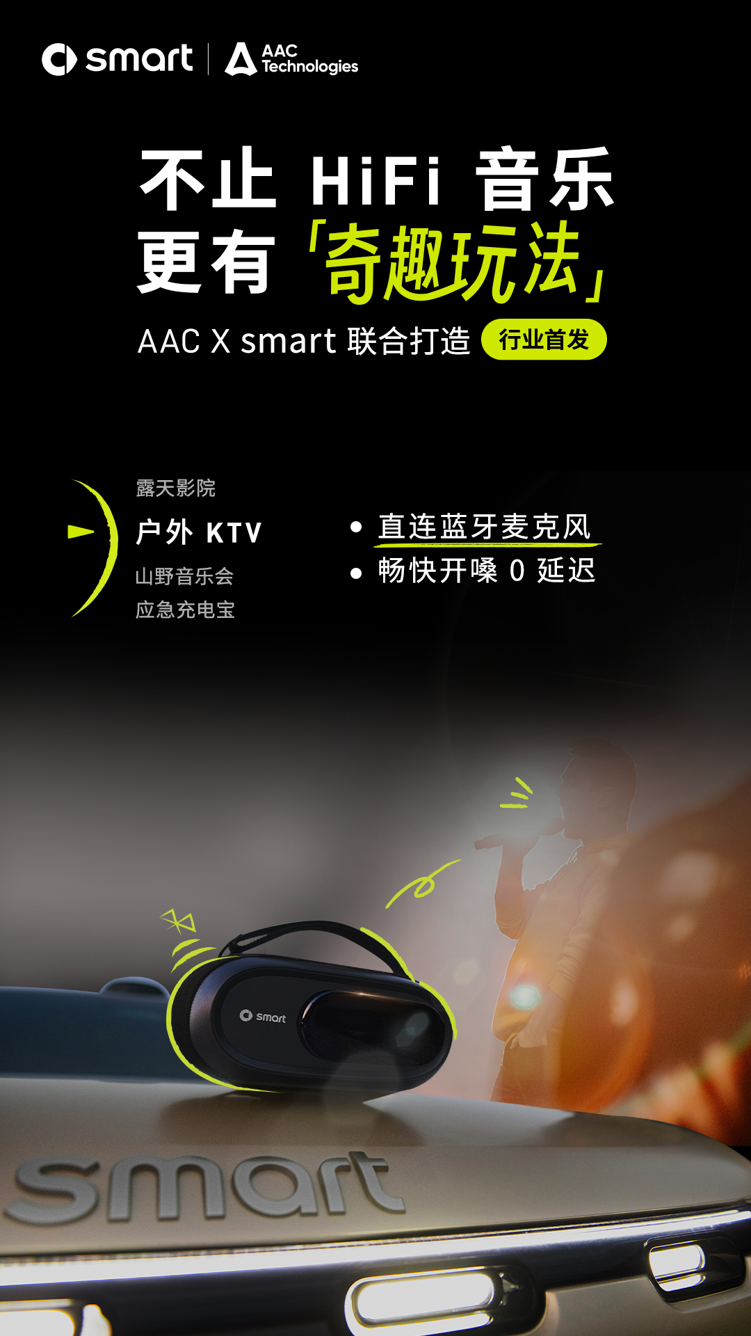 smart x AAC：全球首发smart AudioBox，带来可乘可野的奇趣声音体验！